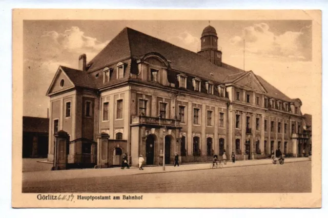 Ak Görlitz Main post Office At Railway Station Dr Saxony