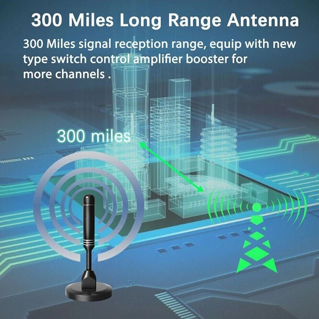 300 MILES UPGRADED TV Antenna Digital HD Antenna Indoor HDTV Long 1080P ...