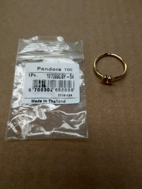 Pandora 18K Over Silver Cz Radiant Heart Ring T48 2