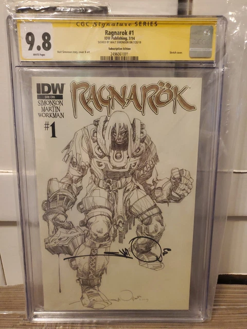 Ragnarok #1 Subscription Edition - IDW - CGC 9.8 Signed By Walt Simonson