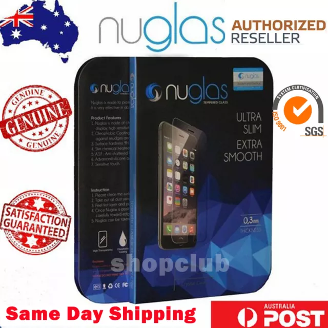 GENUINE NUGLAS Tempered Glass Screen Protector for iPhone X 4 5s/5c 6s 7 8 Plus