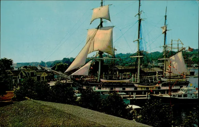 Postcard Charles W. Morgan Mystic Seaport Mystic Connecticut CT