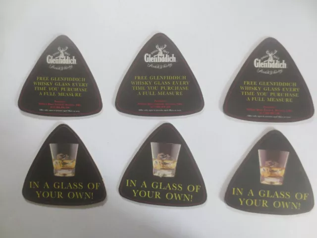 6 X GLENFIDDICH Australian Issue Scotch Whisky  coasters collectable