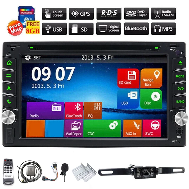 For Nissan Double 2Din 6.2" Car Stereo DVD CD Radio GPS SAT MAP Rear Camera