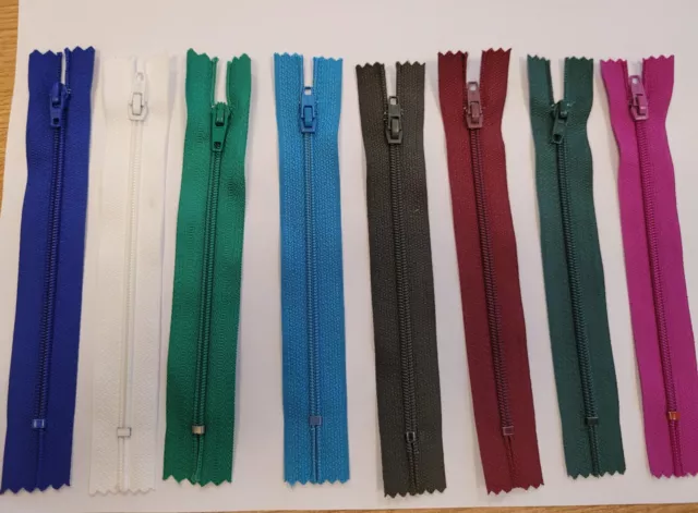 Waterproof nylon zip zipper. CLOSED END Zips. Black, Navy, Grey, Red