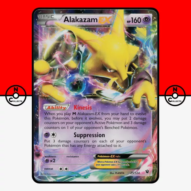  Pokemon - Alakazam-EX (25/124) - XY Fates Collide - Holo : Toys  & Games