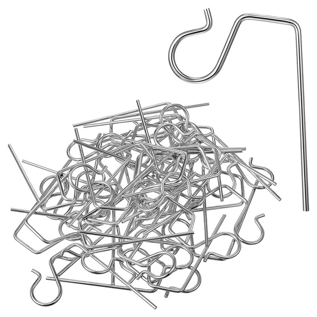 100 Ganci Per Grondaie In Metallo - Per Luci A Catena, Cavi E Coperture, Resistenti Alla Corrosione, Dimensioni 14x22 Mm, Installazione A Scatto
