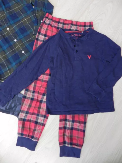 5 tlg Next - Kleiderpaket Junge Jogginghosen Karo Hemd & Pyjama Gr. 122 128 3