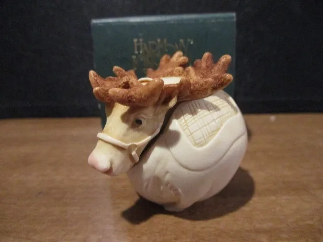 Harmony Kingdom Rudy Santa's Reindeer Christmas Roly Poly FREE US SHIP