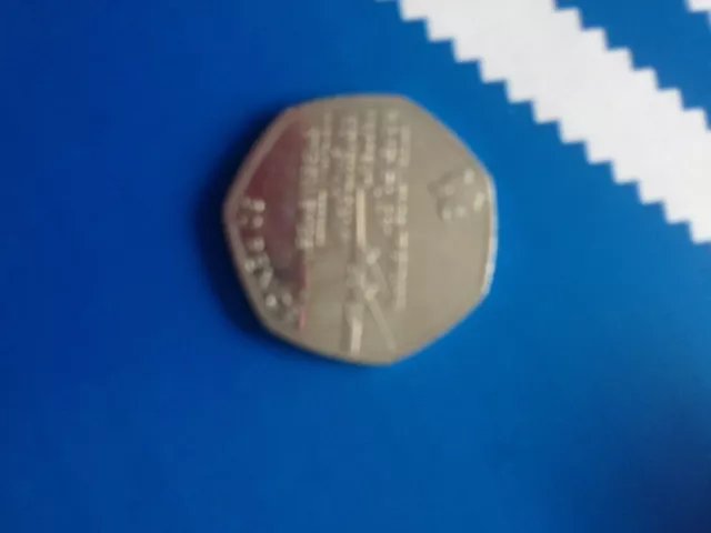2011 UK United Kingdom 50p Coin - London Olympics Rowing Fair Play Respect (a)