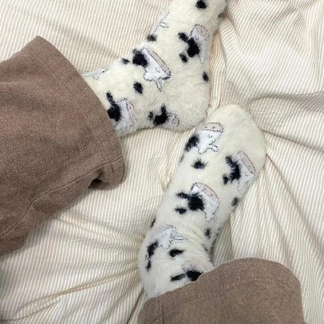 Women SoftFluffy Bed Socks Winter Warm Lounge Slipper cartoon Sock C2D5
