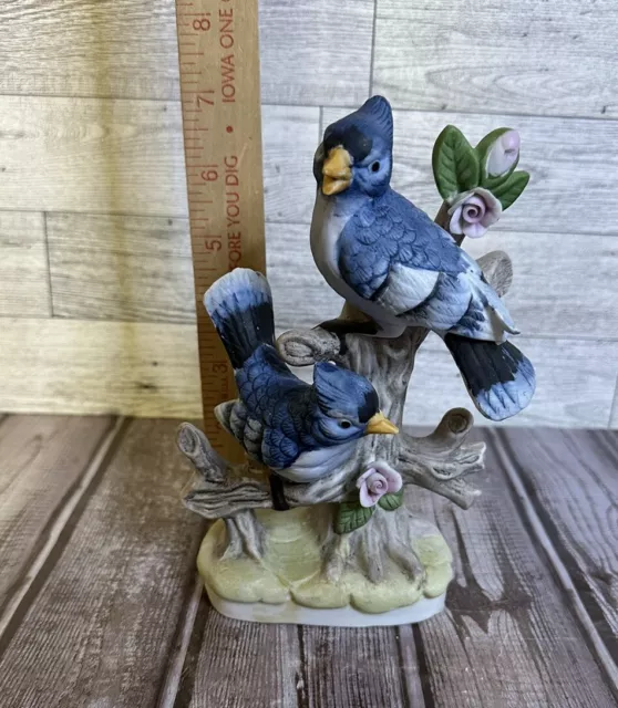 Vintage Blue Jay Porcelain Bisque Figurine