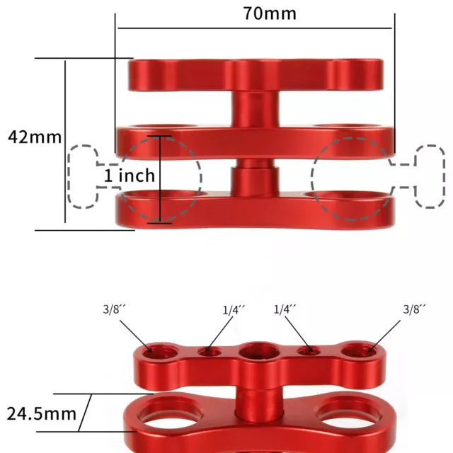 FEICHAO Upgraded Tripod Butterfly Clip Clamp 1 inch Ball Mount 1/4" 3/8" Adapter