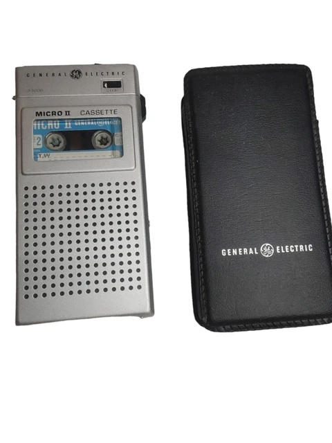 Vintage General Electric  3-5330A Cassette Recorder Micro Tape 2 Speed Silver