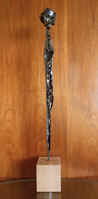 Brutalist Abstract Max Kreg 23” Metal Art Sculpture Mid Century Modern Style Art