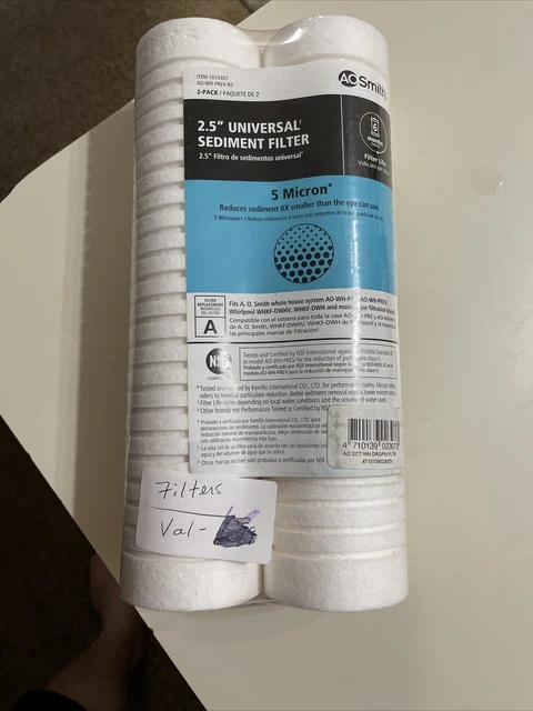 Filtro de sedimentos universal AO Smith 2,5" paquete de 2 filtros AO-WH-Prev-R2