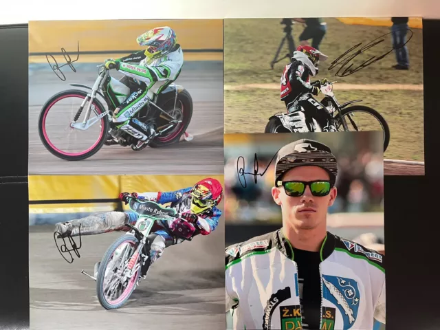 x4 Speedway Hand Signed 10x8 Photos Lewis Bridger Tai Woffinden