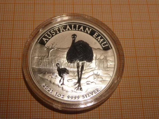 1 oz Unze Silber Australian Emu 2021 Strauß Australien 1 Dollar Silber 999