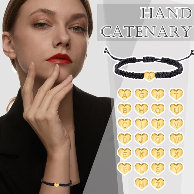 Pulsera personalizada con 26 iniciales, chapada en oro 18 quilates, letra,