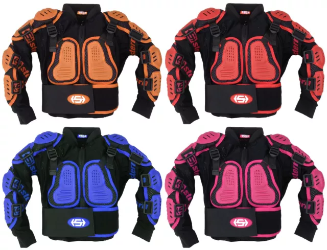 KINDER STERN MOTOCROSS ARMOUR 4 6 8 10 12 JAHRE - Jugendschutzanzug Jacke Quad