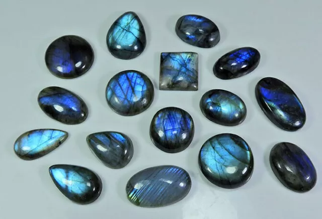 250Cts.NATURAL LABRADORITA AZUL FLASH MIX CABOCHON PIEDRA PRECIOSA SUELTA...