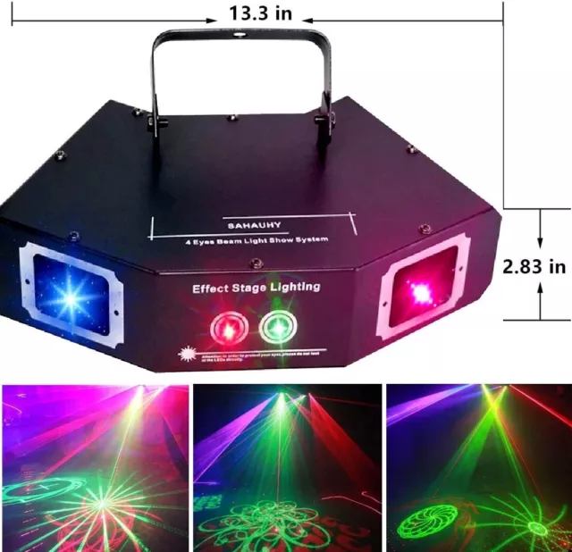 DJ Lights SAHAUHY Four Beam Effect Stage Light RGB Sound Activated Disco DMX 3