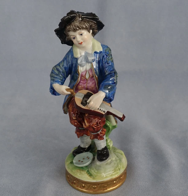 VOLKSTEDT Couple de Musiciens Figurines en Porcelaine Allemande Thuringe XIXème 15
