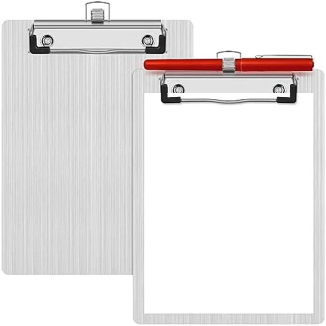 Mini Porte-Bloc Aluminium A5 Avec Porte-Stylo – 4,1 X 8,4 Cm, Idéal Bureau, École, Notes Rapides
