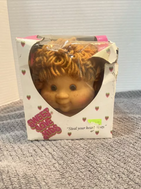 1984 Sweet Love Kids 5" Light Brown Yarn Hair Girl Doll Head for  DAMAGED BOX