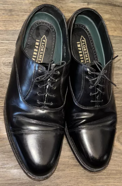 FLORSHEIM IMPERIAL DRESS Shoes Black Leather Cap Toe Men's 11.5 D 92346 ...