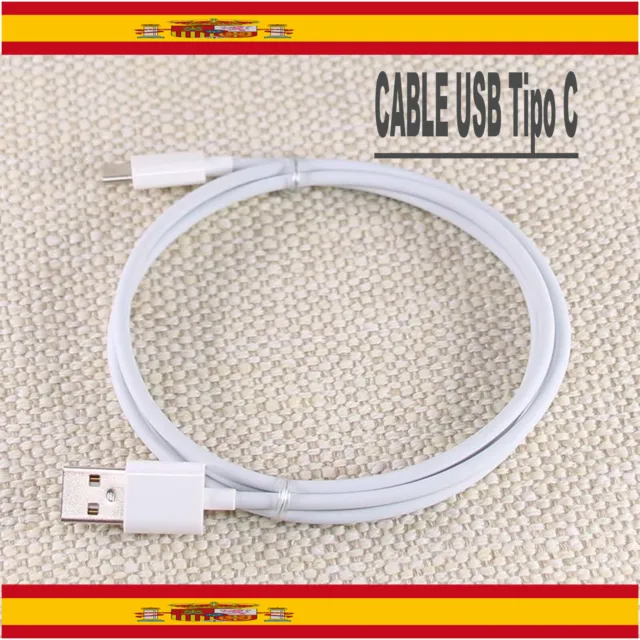 Cable Cargador de USB a Usb Tipo C Datos Sincronización Carga Móvil Blanco