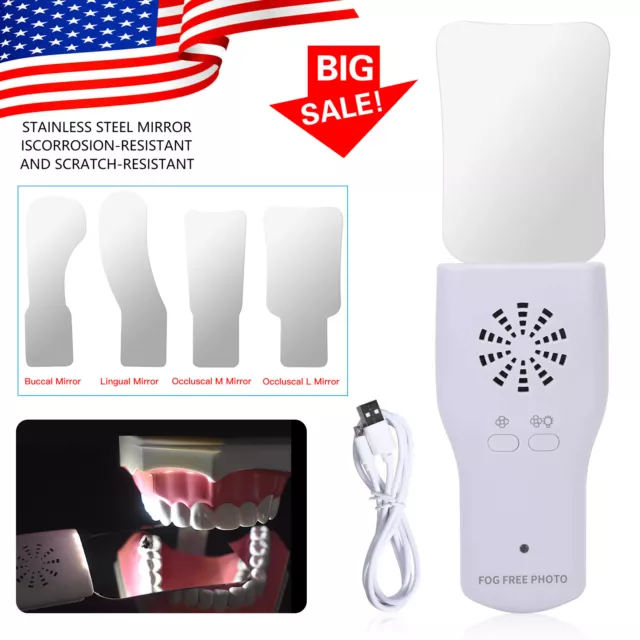 Dental Occlusal Mirror LED Fog Free Intra Oral Photo System 4 Mirror included UK