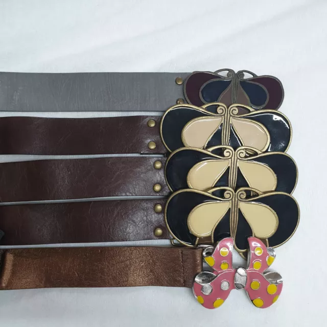 Leather Butterfly Strap Belt Mixed,5pc Job Lot Trimming,Embeslishment,Job Lot