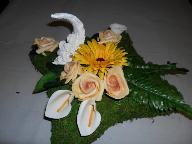 Grabgesteck,Totensonntag,Allerheiligen,Kissen,Rose,Gerbera,Engel ,Calla