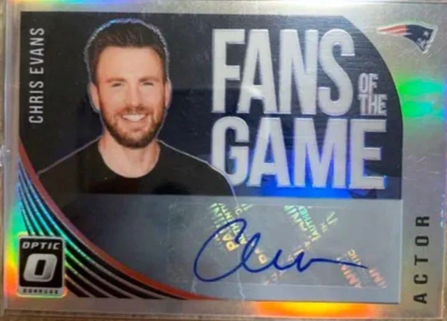 2018 Chris Evans 1/15 Auto Panini Fans Of The Game Patriots Marvel Actor USED