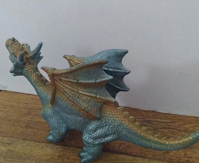 Toy Major Trading Co Large Winged 14in. Dragon Figure -Silver blue soft side