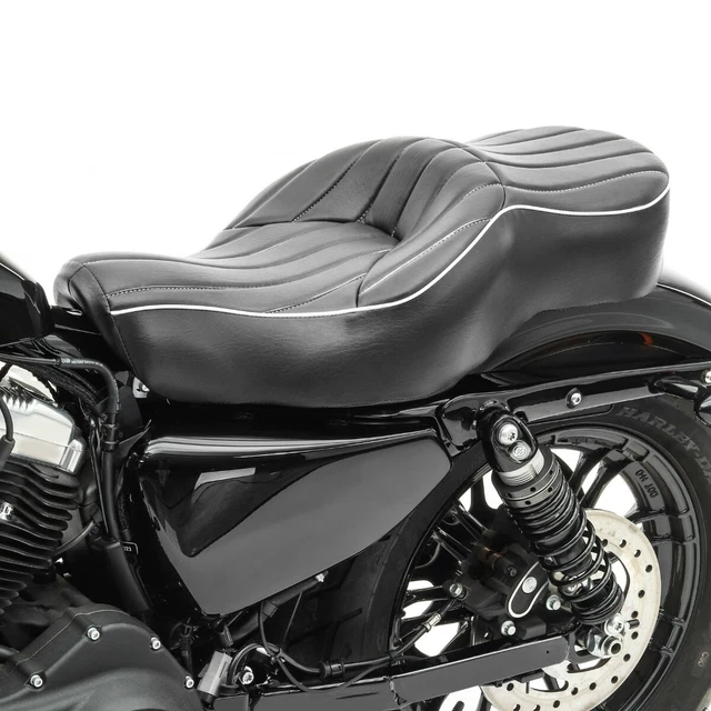 Selle Biplace Cuir Pour Harley Sportster 1200 CA Custom 2013-2016