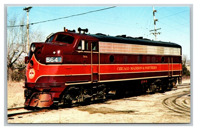 Vintage 1981 Postcard Chicago Madison & Northern Railroad Locomotive Monroe WI