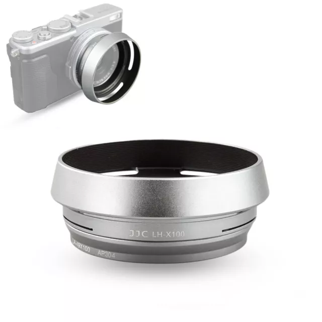 JJC Silver Metal Lens Hood for Fujifilm X100VI X100V X100F X100T X100 X100S X70