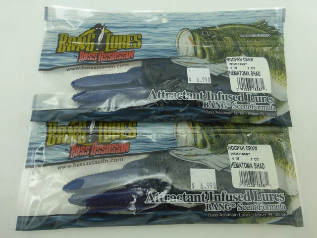 3 Packs Leurre Bass Assassin 5 Shad 10 Comptes #SA10257, SA10330, SA10108