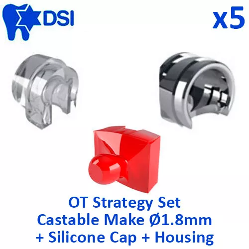 5x DSI Dental Implant OT Strategy 3 Pieces Set Silicone Plastic Metal 1.8mm