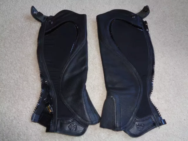 Ariat Volant Fusion Leather Half Chap black size XS riding gaiters unisex