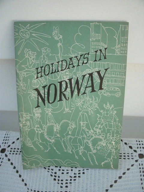 1952 NORWAY ** Tourist Map of Norway & Holidays in Norway Brochures [2] Original