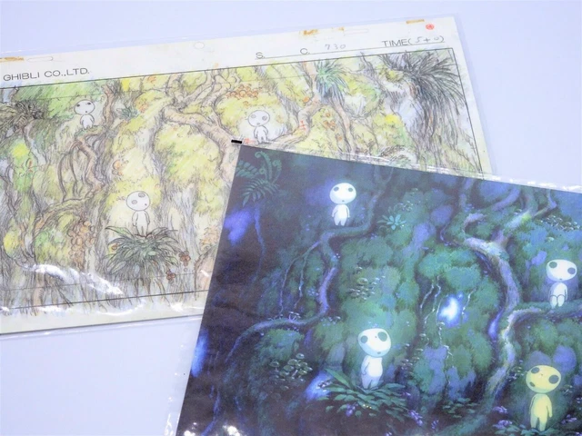 Studio Ghibli Principessa Mononoke con cartolina Immagine originale Art Cel...