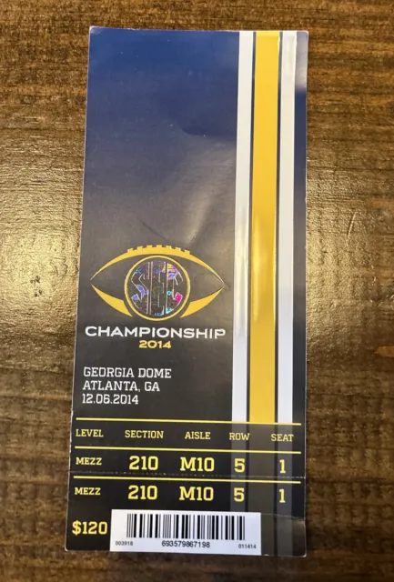 2014 Alabama Missouri SEC Championship Football Ticket
