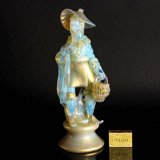Cenedese Nason 1963-72 Único Cristal Murano Opaco Oro Chino Fischer Comerciante