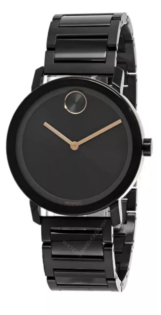 Brand New Movado Bold Evolution Men's Black And Gold Dial Watch 3600752