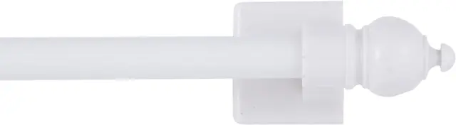 Kenney 7/16" Multi-Use Adjustable Petite Cafe Magnetic Rod, 16-28", White
