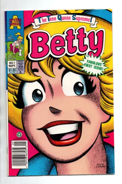 Betty #1 newsstand - The Team Queen Supreme - Archie - 1992 - FN/VF