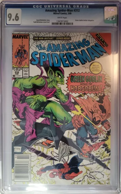 Amazing Spiderman 312 cgc 9.6 Todd McFarlane Green Goblin Vs Hobgoblin Covr 1989